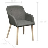  Jedilni stoli 2 kosa svetlo sivo blago in trdna hrastovina, (20700007) | Shoptok.si