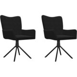  The Living Store Vrtljiv jedilni stol 2 kosa črn žamet - Vrtljiv Jedilni Stol, (21502117) | Shoptok.si