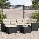 vidaXL 7-dijelni set vrtnih sofa od poliratana s jastucima crni | shoptok.hr