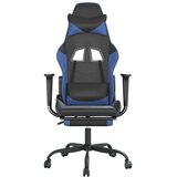  Masažni gaming stol z oporo za noge črno in modro umetno usnje, (21152293) | Shoptok.si