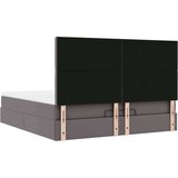 vidaXL Otomanski posteljni okvir z vzmetnico siv 160x200 cm um. usnje | Shoptok.si