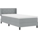 vidaXL Zloženi pomični okvir s posteljo svetlo siva 90x200 cm tkanina, Vzglavnik z obliko diamantnih blokov svetlo siva 90 cm tkanina | Shoptok.si