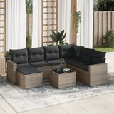  8-dijelni set vrtnih sofa od poliratana s jastucima sivi | shoptok.hr