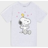 Sinsay Pamučna majica s ukrasnom čipkom na rukavima Peanuts | shoptok.hr