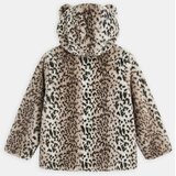 Sinsay Teddy jakna s leopard printom i kapuljačom s ušima | shoptok.hr