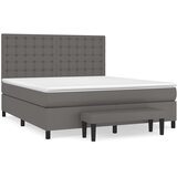 Krevet s oprugama i madracem sivi 160x200 cm od umjetne kože | Eponuda.com