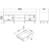 Tvilum Bijela/u prirodnoj boji TV komoda u dekoru hrasta 182x62x51 cm Ikast – | shoptok.hr