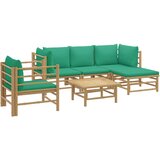  6-dijelna vrtna garnitura od bambusa sa zelenim jastucima | shoptok.hr