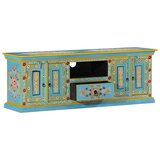 TV ormarić plavi 110 x 30 x 40 cm od masivnog drva manga | Eponuda.com