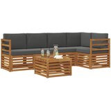  Sekcijska garnitura s jastukom 6 pcs Prirodna i antracit | shoptok.hr
