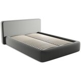 Makamii Sivi tapecirani bračni krevet s prostorom za odlaganje s podnicom 140x200 cm Kiana – | shoptok.hr