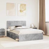  Krevetna konstrukcija s uzglavljem Betonska siva 150 x 200 cm | shoptok.hr