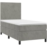 Box spring krevet s madracem svjetlosivi 80 x 200 cm baršunasti | shoptok.hr