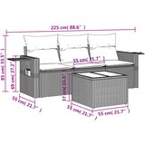  4-dijelni set vrtnih sofa od poliratana s jastucima smeđi | shoptok.hr