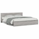  Okvir kreveta s uzglavljem siva boja hrasta 200x200 cm | shoptok.hr