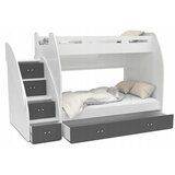  Dječji krevet na kat Zuzia s ladicama 200*120 cm - sivi | shoptok.hr