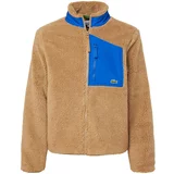 Lacoste Flis jakna plava / svijetlosmeđa