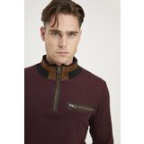 Dewberry 1039 MENS SWEATSHIRT-BLACK-BURGUNDY | shoptok.hr