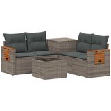  Set sofe 6 kom. Siva i tamno siva Poli Rattan i čelik | shoptok.hr