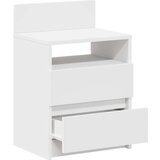 vidaXL Nočna omarica z 2 predaloma bela 40x33x60 cm | Shoptok.si