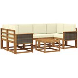 vidaXL Zunanja garnitura za sedenje z blazino 5 pcs Naravna in smetana, (5000280566) | Shoptok.si