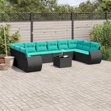 11-dijelni vrtni set s jastucima crni poliratan | shoptok.hr