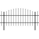  Vrtna ograda s vrhom koplja Čelik 1248 x 100 cm Crna | shoptok.hr