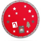 Family Christmas prt za božično drevo okrogli 97 cm rdeč / siv | Shoptok.si