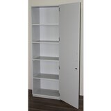 eurokraft pro Omara s krilnimi vrati, VxŠxG 1864 x 615 x 440 mm, 4 police, svetlo siva RAL 7035 z 1 krilnimi vrati | Shoptok.si