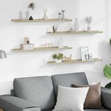  Zidne police 4 kom bijele i boja hrasta sonome 80 x 9 x 3 cm | Eponuda.com