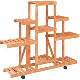  Stalak za cvijeće s kotačima 110x25x101 cm od masivne jelovine | Eponuda.com