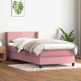 Box spring postelja z vzmetnico roza 80x210 cm žamet, (21791145) Cene