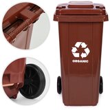  Velika kanta za otpad od 240 l s gumenim kotačima – smeđa za organski (BIO) otpad | shoptok.hr