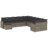  The Living Store Vrtna sedežna garnitura 11-delna z blazinami siv poli ratan - Vrtna Sedežna Garniture, (21451091) | Shoptok.si