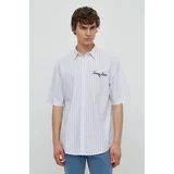 Tommy Jeans Bombažna srajca moška, bela barva, DM0DM18955