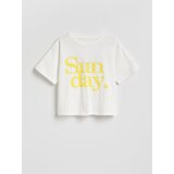 Reserved Ležerni t-shirt s printom - krem | shoptok.hr