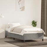 Maison Chic Posteljni okvir - Enojna postelja - Postelja za odrasle brez vzmetnice svetlo siv 100x200 cm žamet-J7493, (21764675) | Shoptok.si