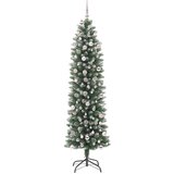 vidaXL Umetno vitko božično drevo med 300 LED Zelena in bela 240 cm | Shoptok.si