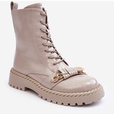 Kesi Women's patented work boots with decoration D&A MR870-67 light grey Cene