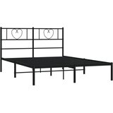  Metalni okvir za krevet s uzglavljem crni 120x200 cm | shoptok.hr