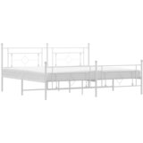 Furnova Kovinski posteljni okvir z vzglavjem in vznožjem bel 193x203 cm, (21934547) | Shoptok.si