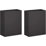  Vrtna saksija 2 kom. Crna 40 x 20 x 40 cm Čelična vrata - Crna 40 x 20 x 40 cm 2 | shoptok.hr