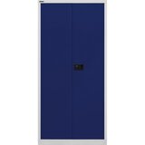 BISLEY UNIVERZALNA omara s krilnimi vrati, VxŠxG 1950 x 914 x 400 mm, s predelom za garderobo, svetlo siva / oxfordsko modra | Shoptok.si