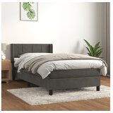  Box spring postelja z vzmetnico temno siva 100x200 cm žamet | Shoptok.si