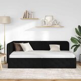  Kutni okvir kreveta Crna 90 x 200 cm tkanina | shoptok.hr