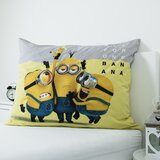 Jerry Fabrics Žuta /siva pamučna dječja posteljina za krevet za jednu osobu 140x200 cm Mimoni All for One – | shoptok.hr