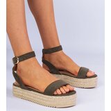 D/CEO marka niezdefiniowana Green espadrille sandals on a platform Kalesio | shoptok.hr