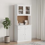  The Living Store Komoda ALTA bela 77x35x165 cm trdna borovina - Visoka Omara, (21445296) Cene