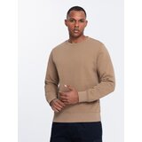 Ombre Men's BASIC sweatshirt with round neckline - brown Cijene
