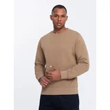 Ombre Men's BASIC sweatshirt with round neckline - brown